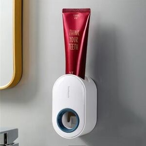 New! Automatic Toothpaste Dispenser White Washable Wall Mounted for Kids Adults